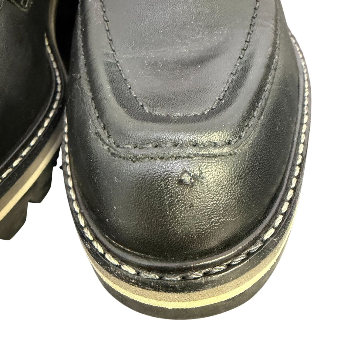 Bernardo Black Leather Lug Sole Loafers Size 7.5