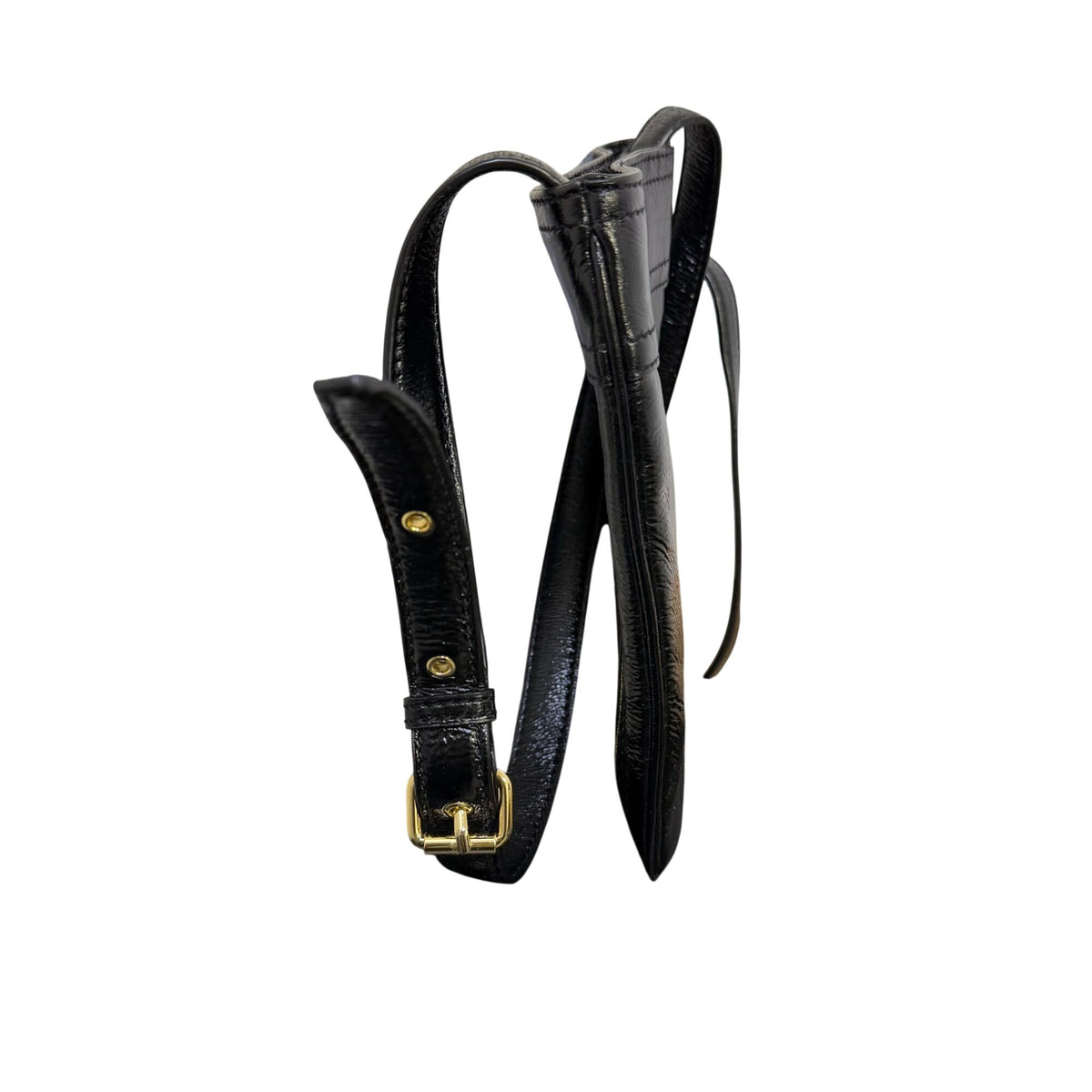 Michael Kors Black Leather Crossbody Bag With Gold Accents & Adjustable Strap