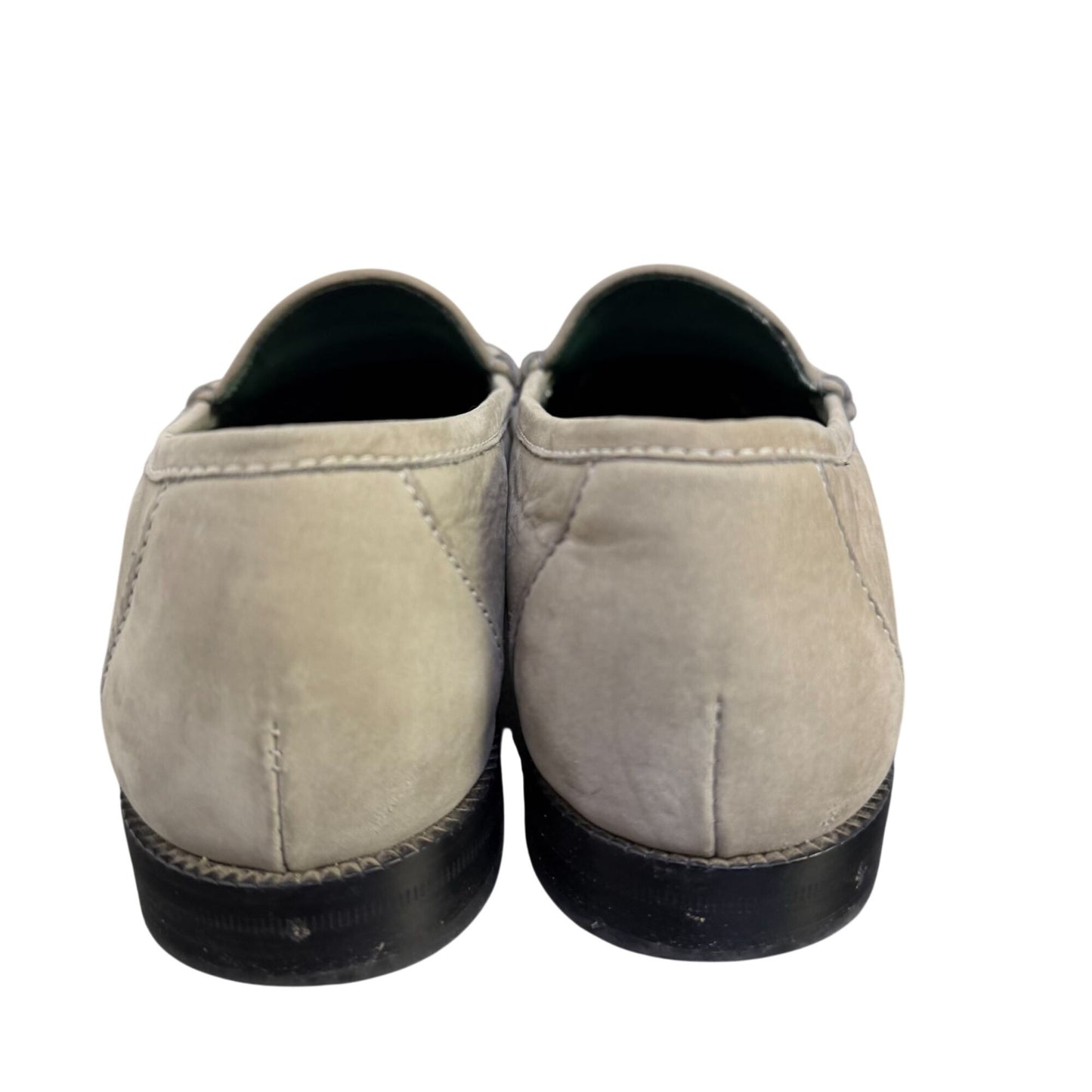Gucci Horsebit Loafers Grey Suede Leather Gold Hardware Size 8/38.5