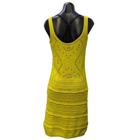 House Of Harlow Yellow Crochet Sleeveless Dress M