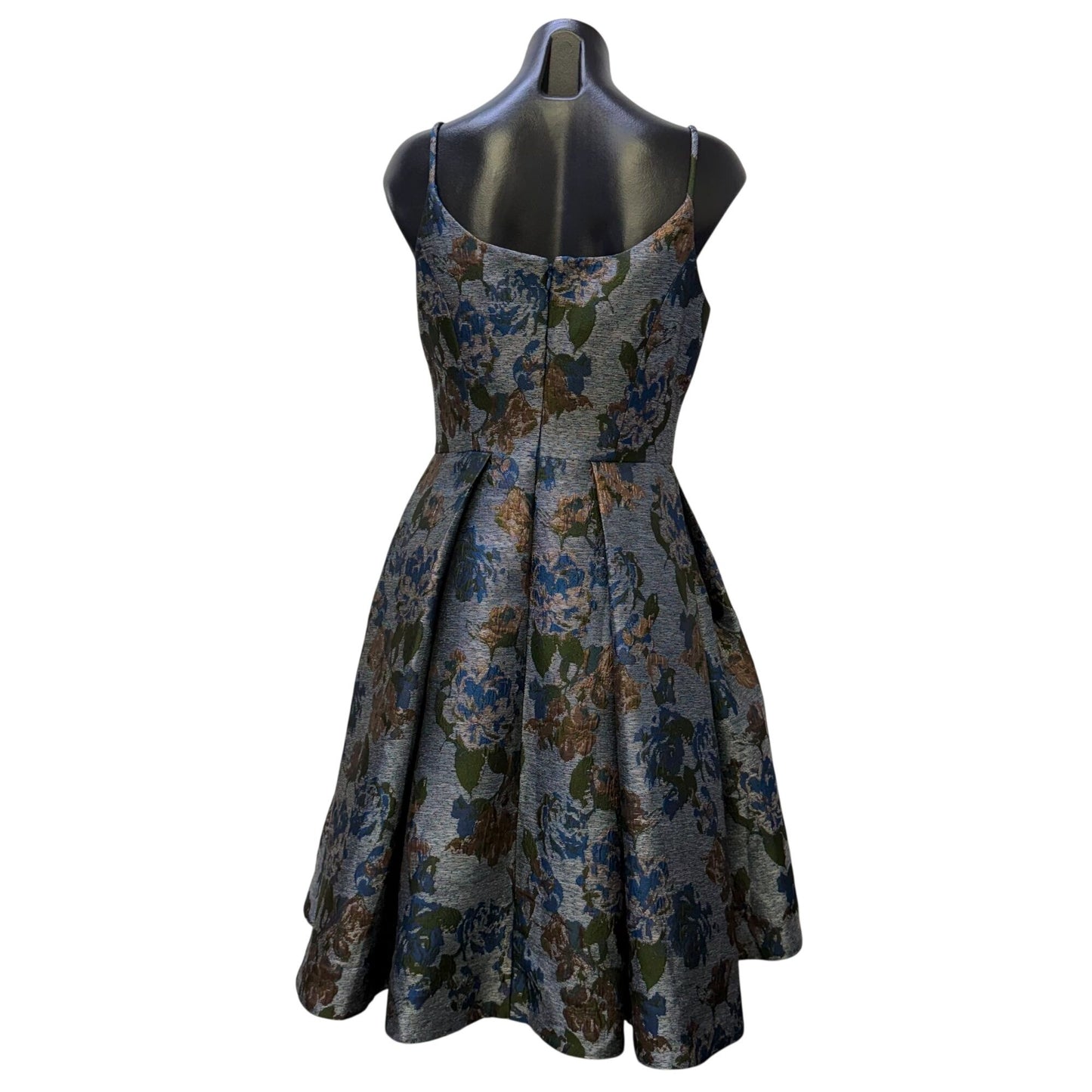NWT Gal Meets Glam Gray Blue & Green Floral Dress Size 4