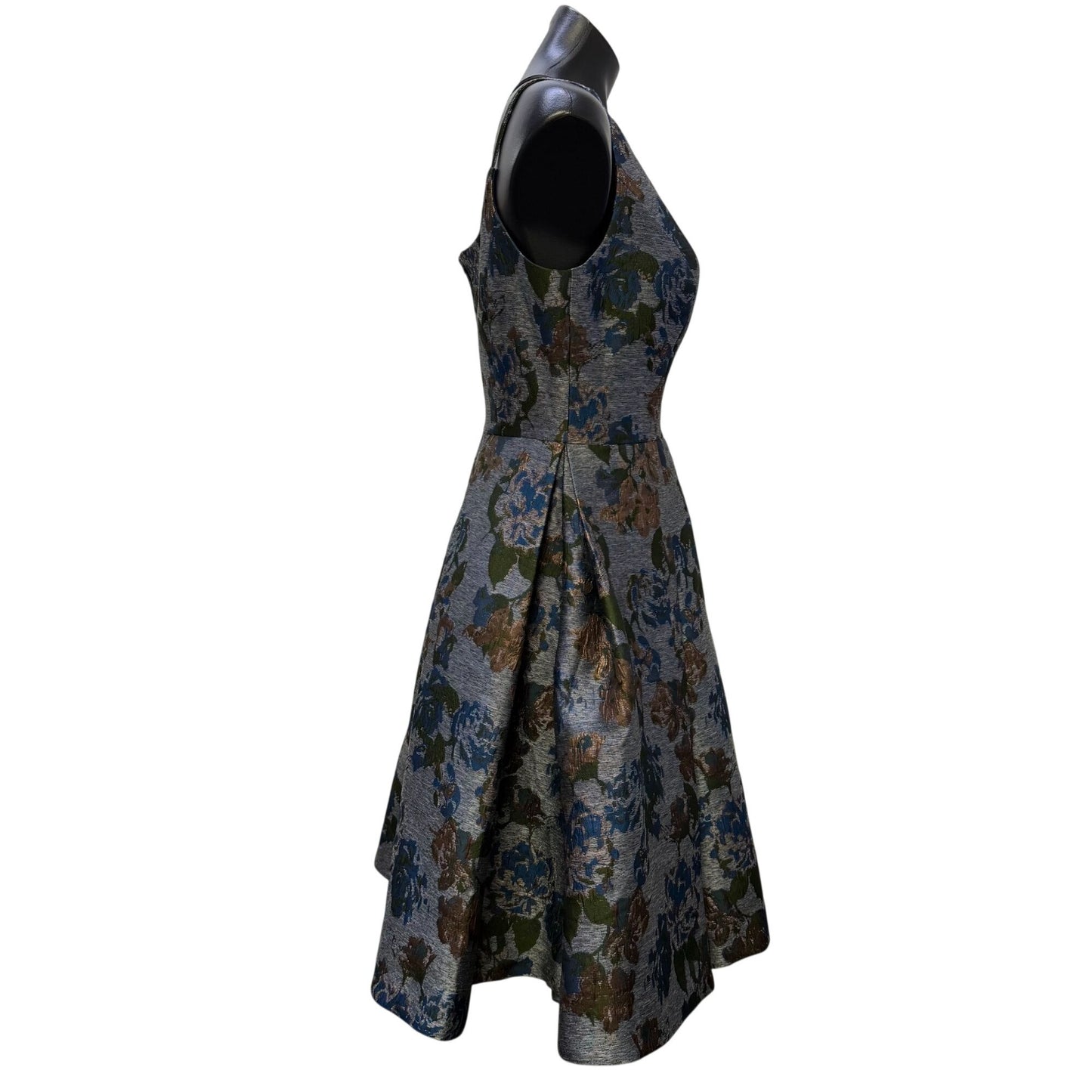 NWT Gal Meets Glam Gray Blue & Green Floral Dress Size 4