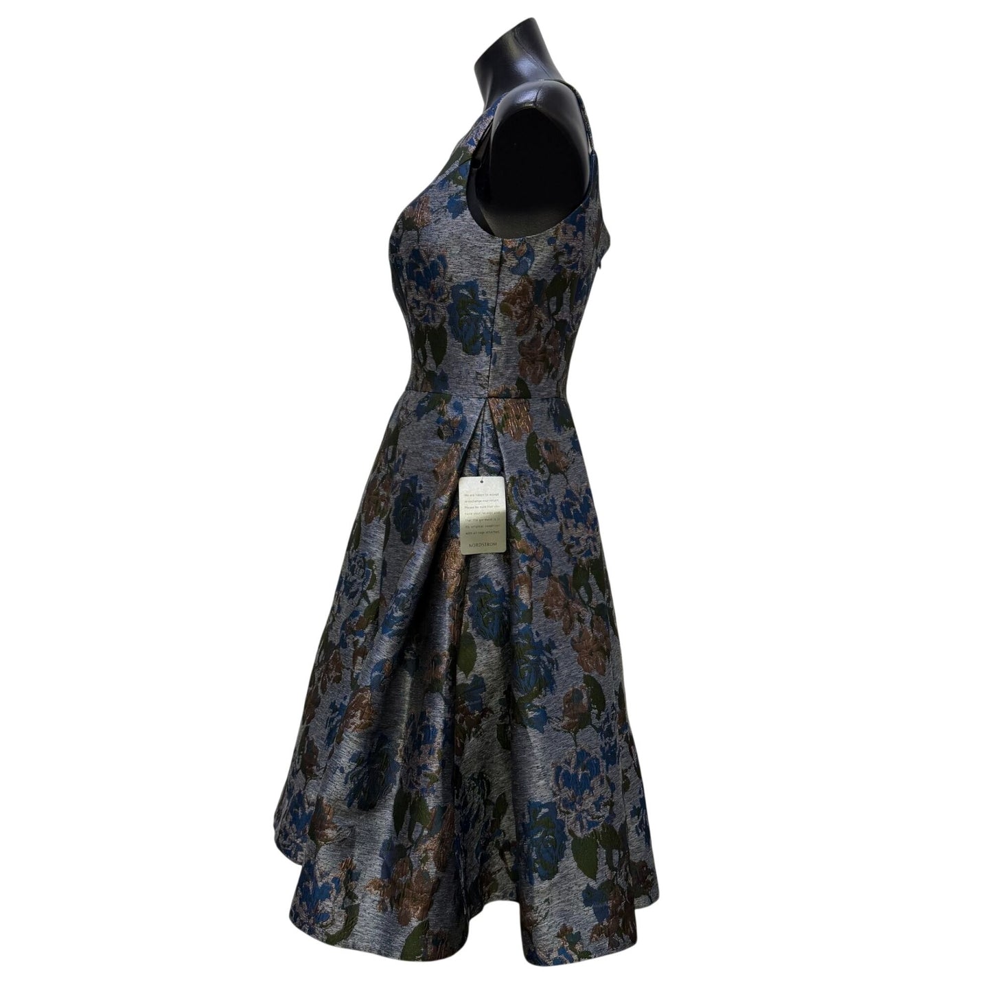NWT Gal Meets Glam Gray Blue & Green Floral Dress Size 4