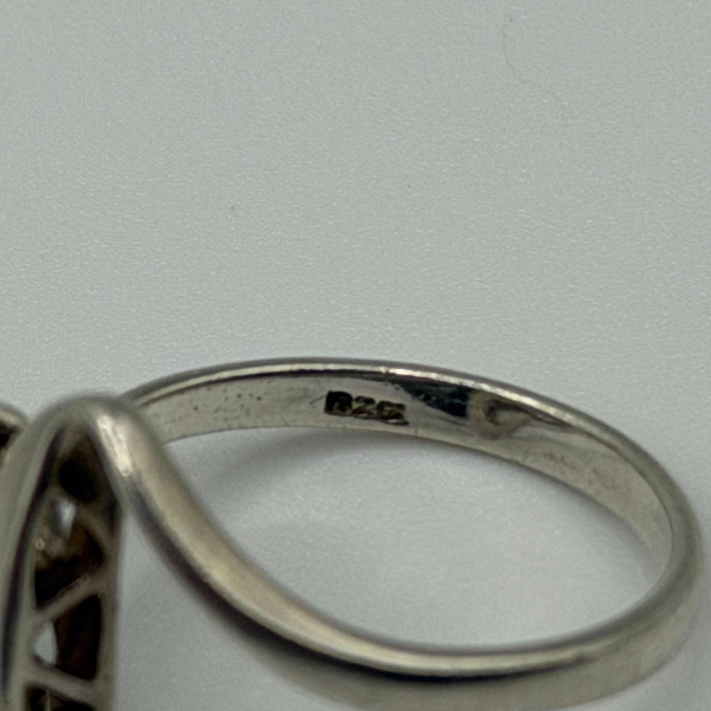 925 Sterling Silver Amethyst Teardrop Ring Size 9