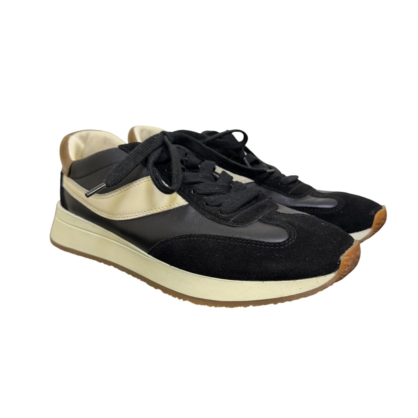 Vince Black & Beige Low Top Sneakers Size 7.5