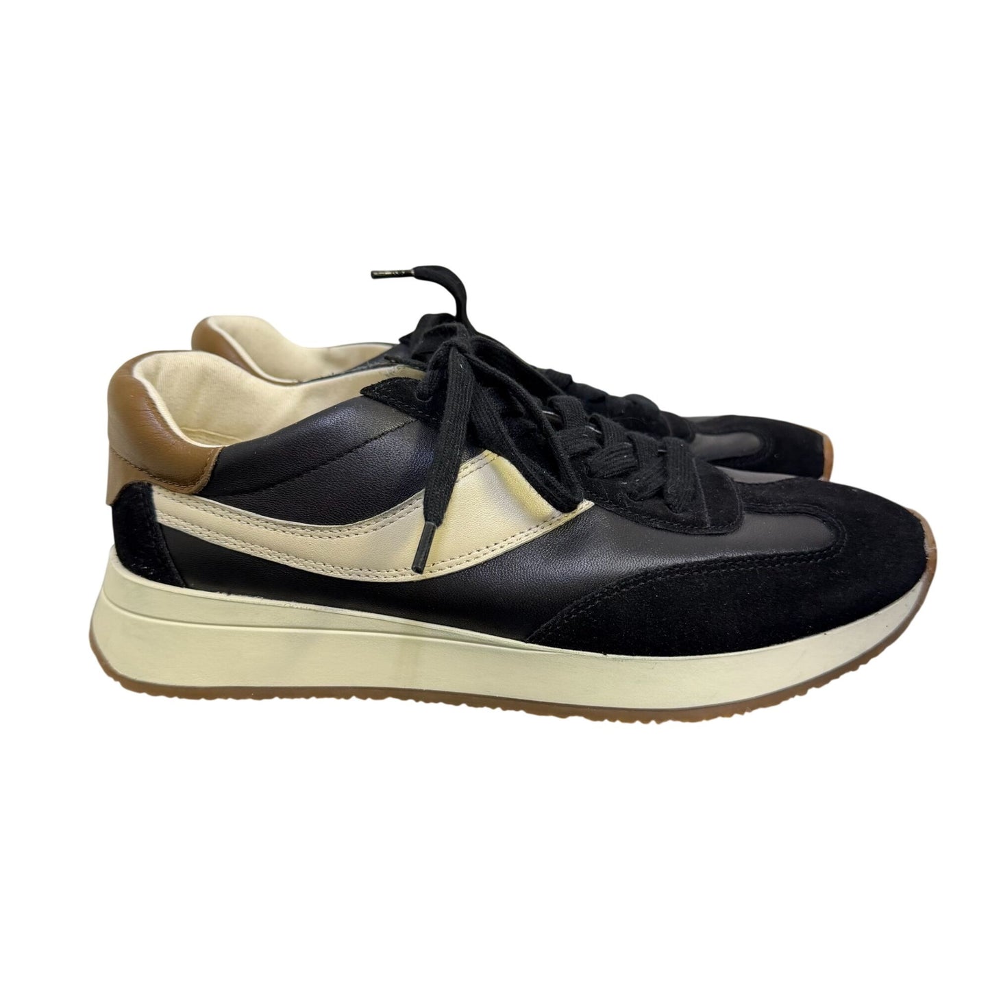 Vince Black & Beige Low Top Sneakers Size 7.5