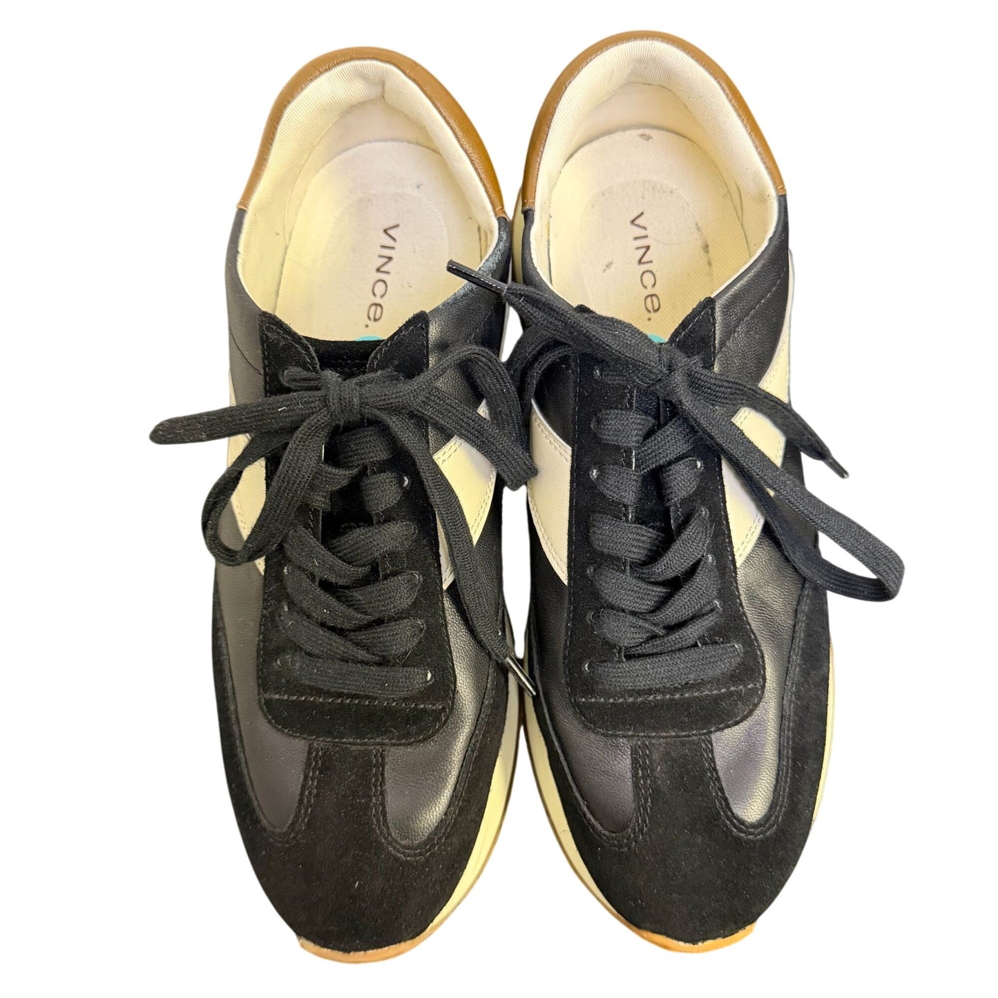 Vince Black & Beige Low Top Sneakers Size 7.5