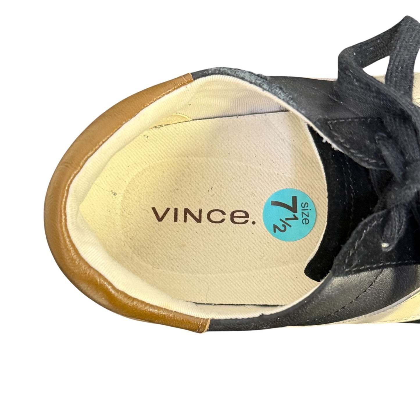 Vince Black & Beige Low Top Sneakers Size 7.5
