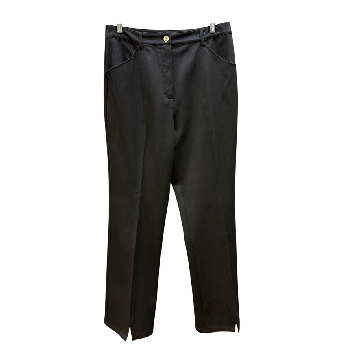 St. John Collection By Marie Gray Black Slit-Hem Pants Size 10