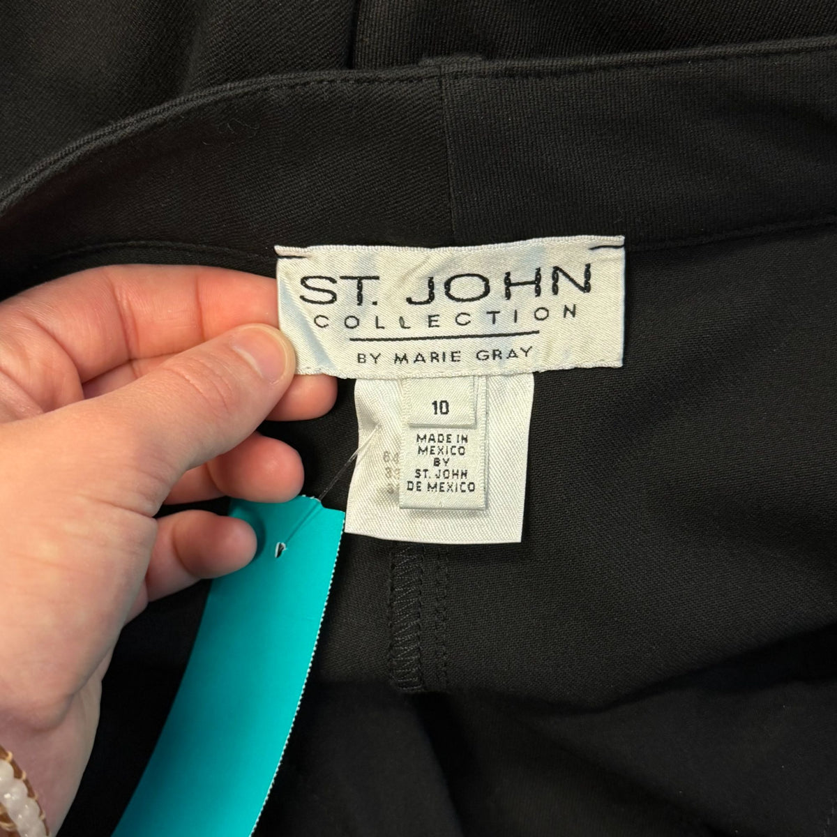 St. John Collection By Marie Gray Black Slit-Hem Pants Size 10
