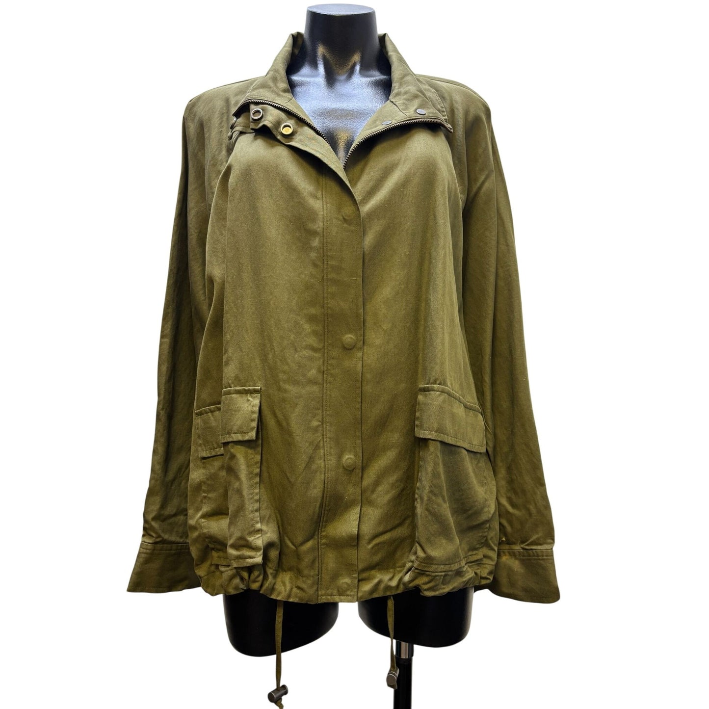 NWT Eileen Fisher Green Linen Blend Jacket Size L