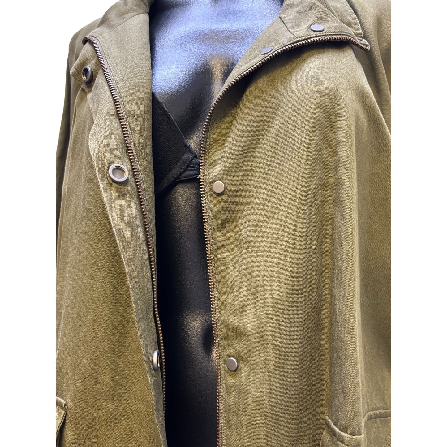 NWT Eileen Fisher Green Linen Blend Jacket Size L