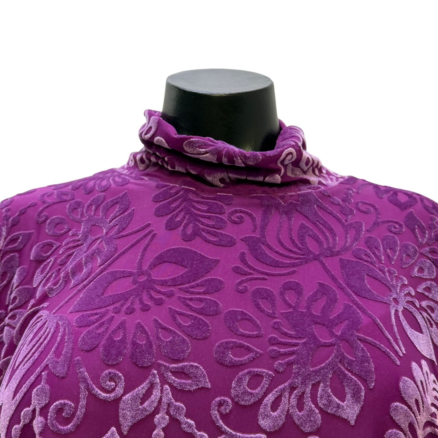 Soft Surroundings Purple Floral Burnout Velvet Blouse  L