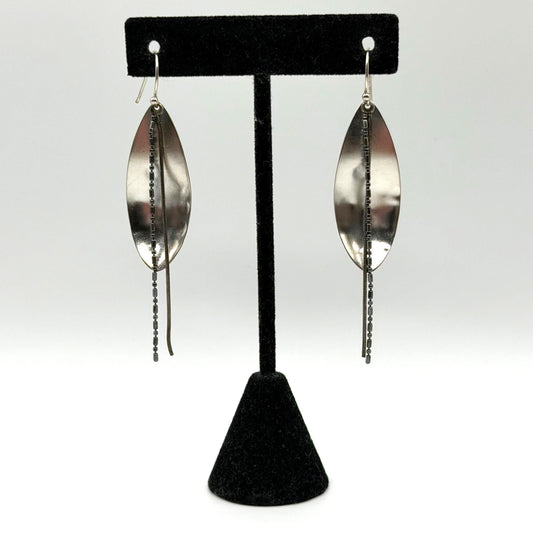 925 Sterling Silver Silpada Dangle Earrings With Bead & Chain Accents