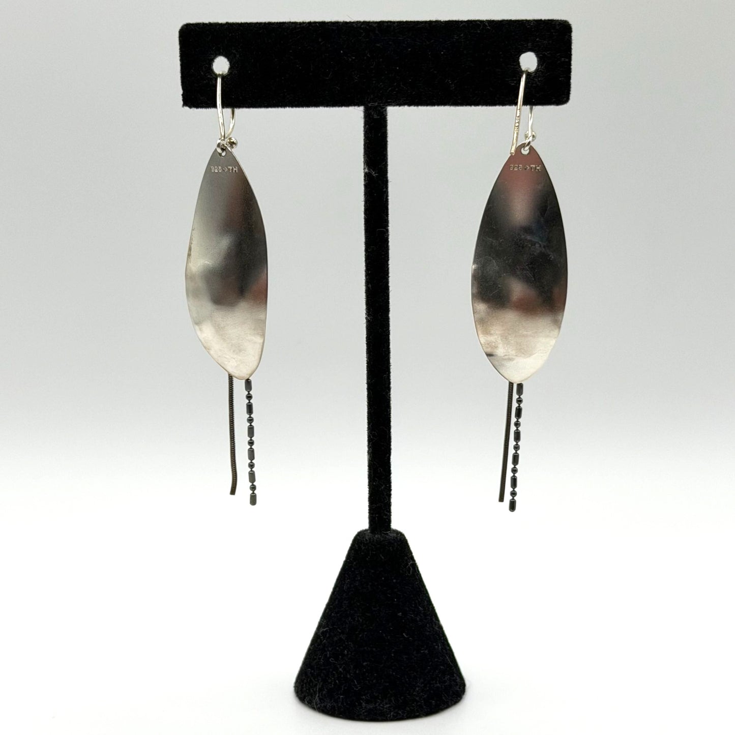 925 Sterling Silver Silpada Dangle Earrings With Bead & Chain Accents