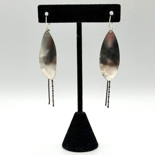 925 Sterling Silver Silpada Dangle Earrings With Bead & Chain Accents