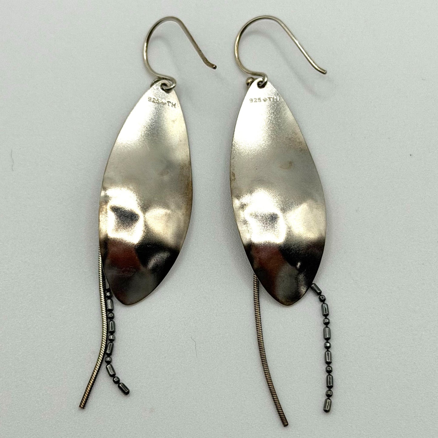 925 Sterling Silver Silpada Dangle Earrings With Bead & Chain Accents