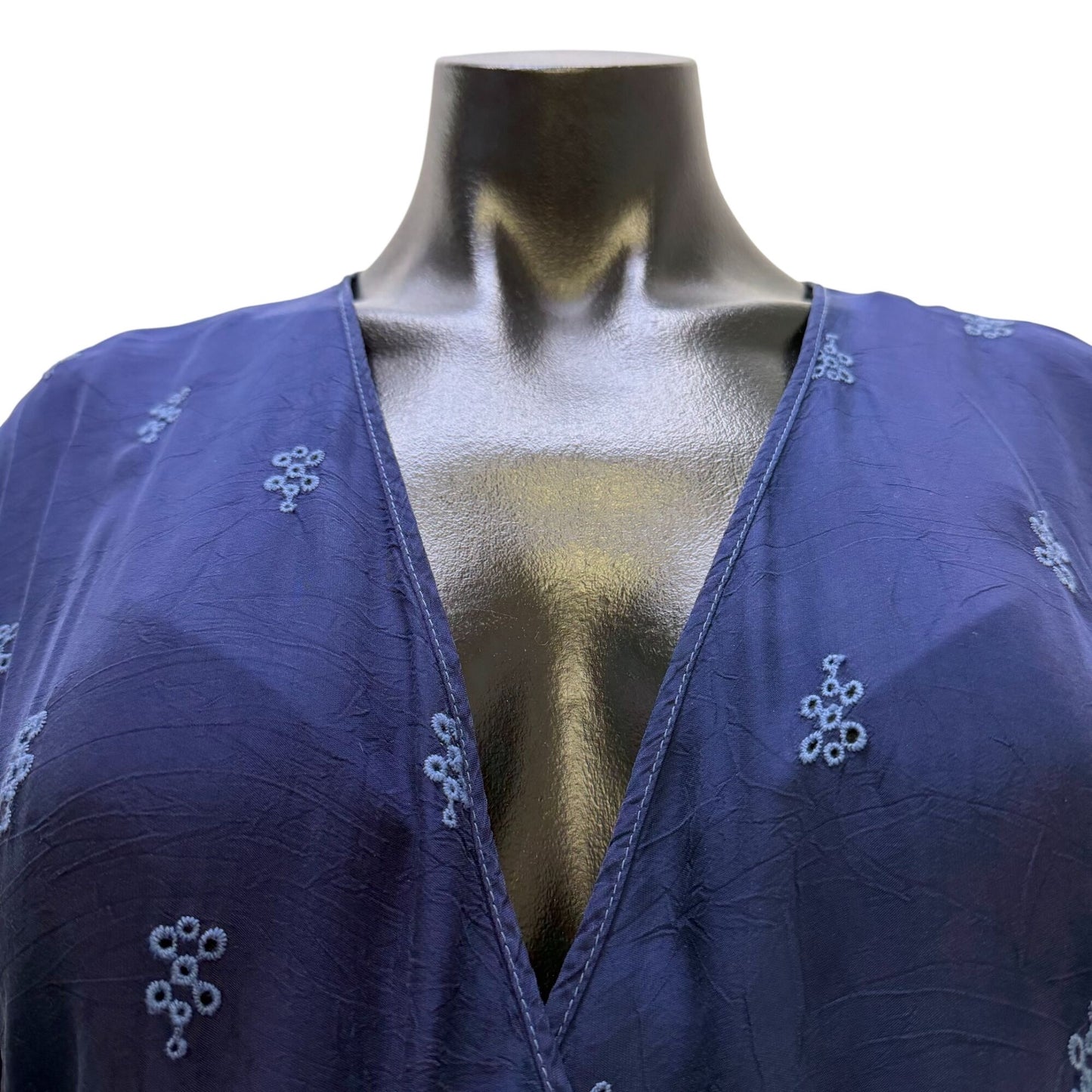 Johnny Was Navy Embroidered Tunic Dress S
