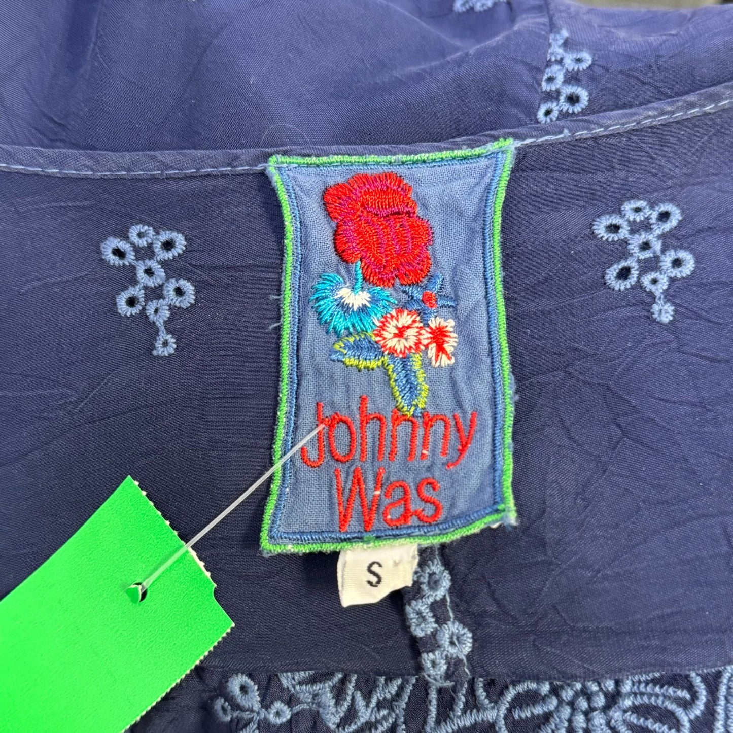 Johnny Was Navy Embroidered Tunic Dress S