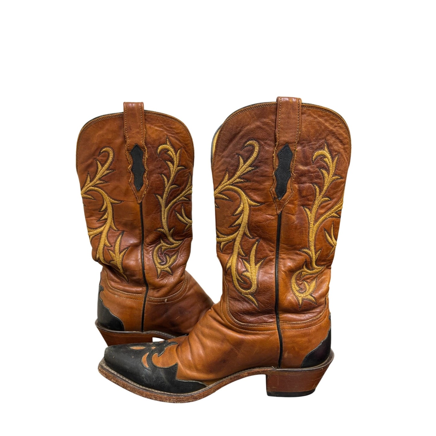 Lucchese Brown Leather Western Boots Size 7.5