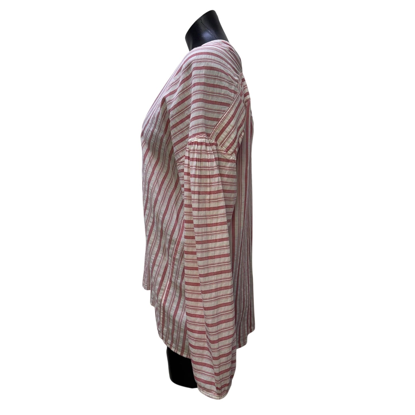 NWT Vince Red & White Striped Long Sleeve Cotton Blouse Size M