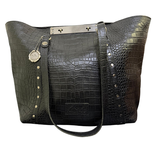 Patricia Nash Black Tote Bag With Double Shoulder Straps