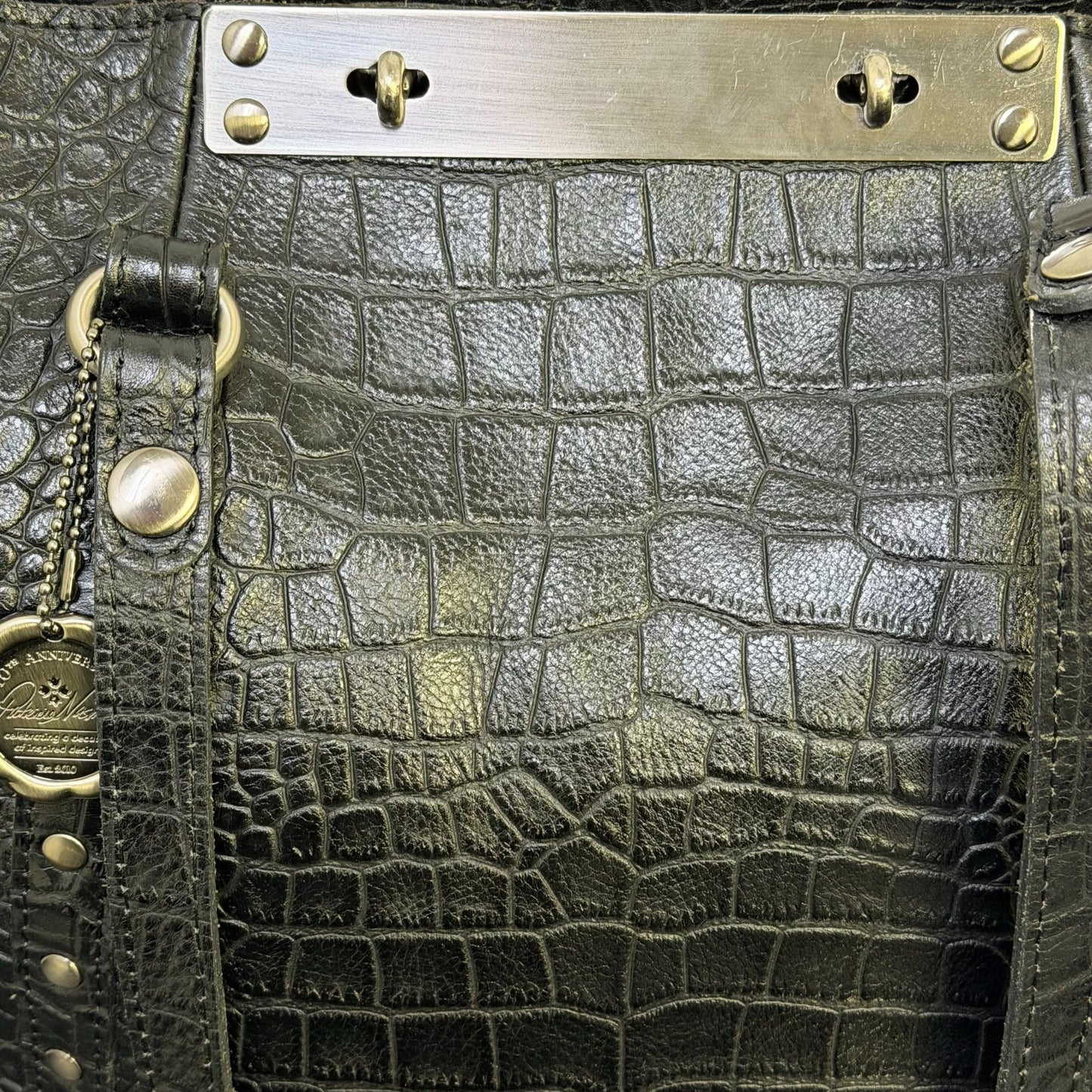 Patricia Nash Black Tote Bag With Double Shoulder Straps