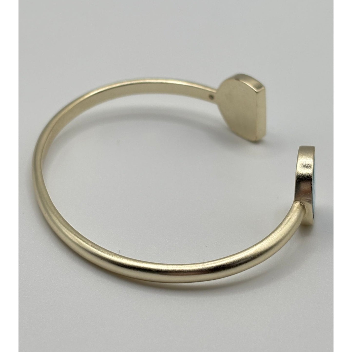 Kendra Scott Gold Tone Cuff Bracelet With Blue Stone Insets