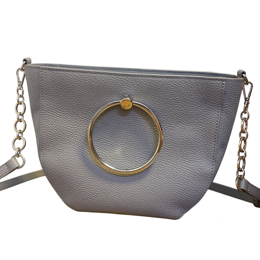 Ted Baker Grey Leather Crossbody Bag With Chain Strap & Metal Ring Detail