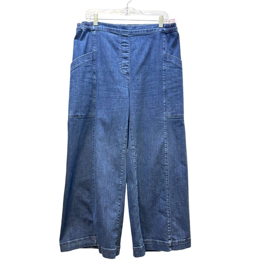 Lisa Bayne Wide Leg Denim Blue Jeans Size L