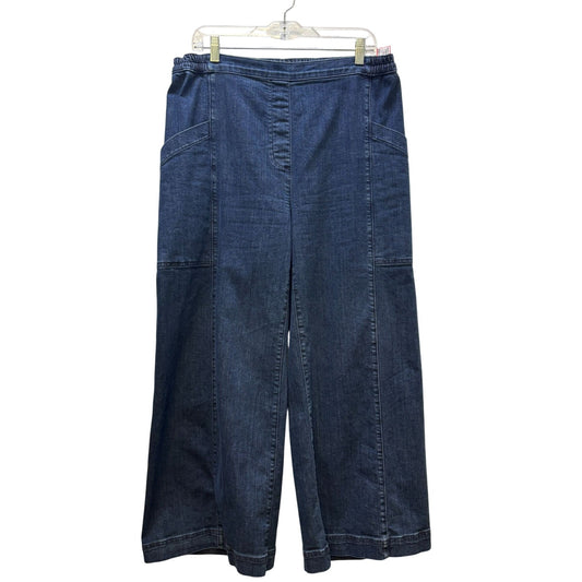 Lisa Bayne Wide Leg Denim Blue Jeans Size L