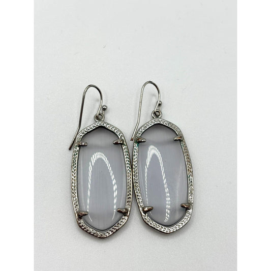Kendra Scott Elle Drop Earrings Silver Tone Ivory