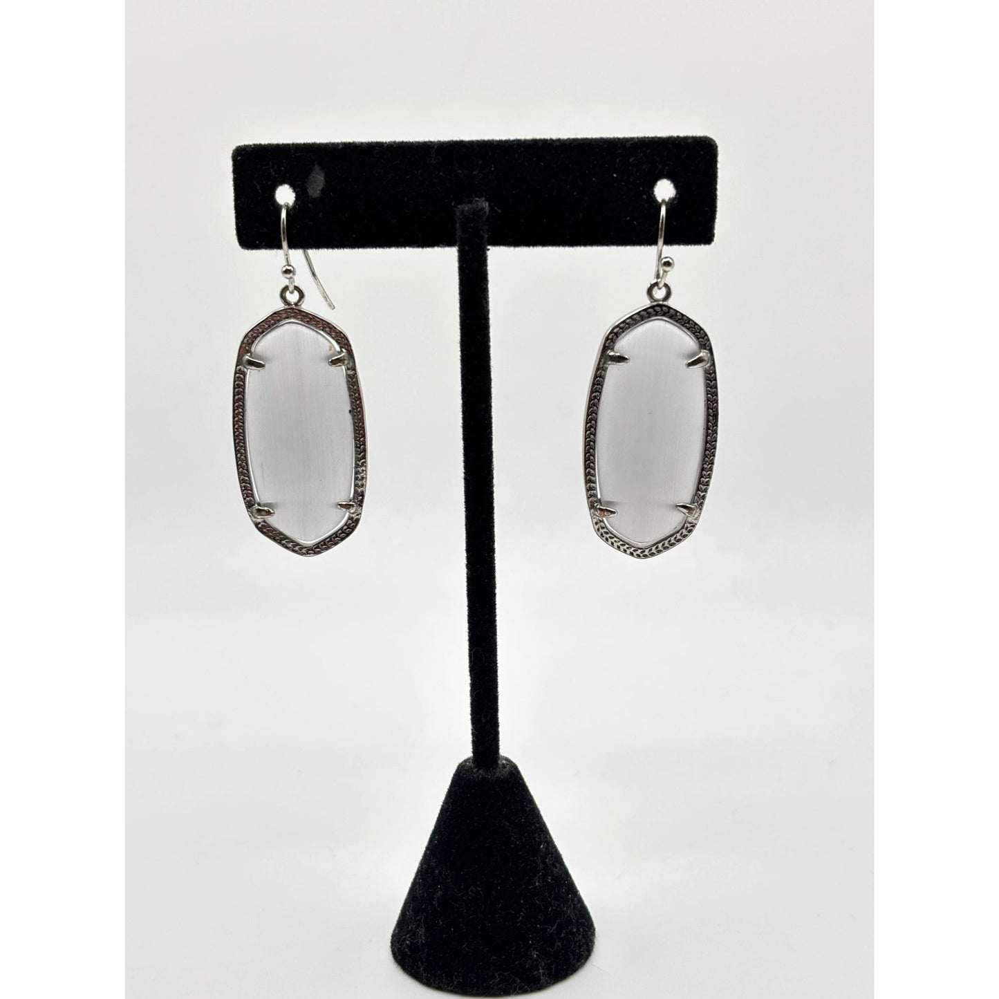 Kendra Scott Elle Drop Earrings Silver Tone Ivory