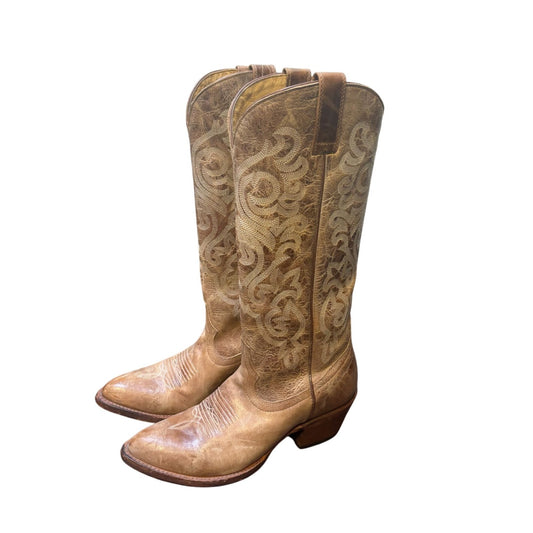 Shyanne  Western Cowboy Boots Leather Embroidered Beige 7