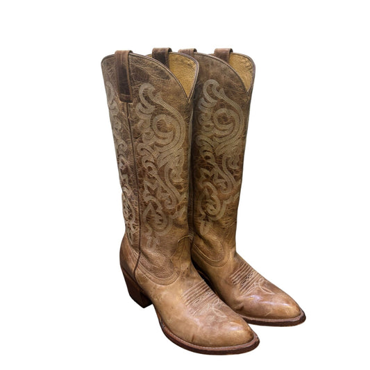 Shyanne  Western Cowboy Boots Leather Embroidered Beige 7