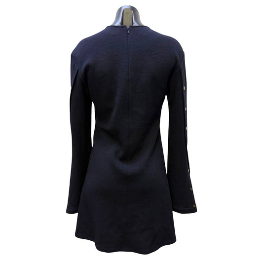 Derek Lam Navy Long Sleeve Blouse With Gold Buttons 4