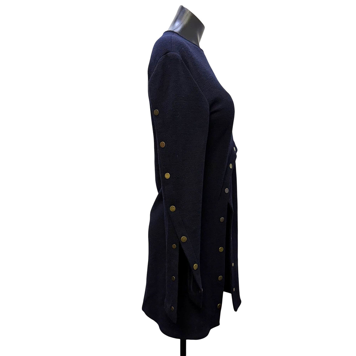 Derek Lam Navy Long Sleeve Blouse With Gold Buttons 4