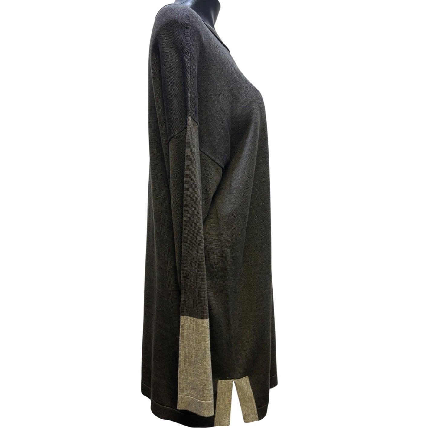 Eileen Fisher Bateau Neck Blouse Gray M