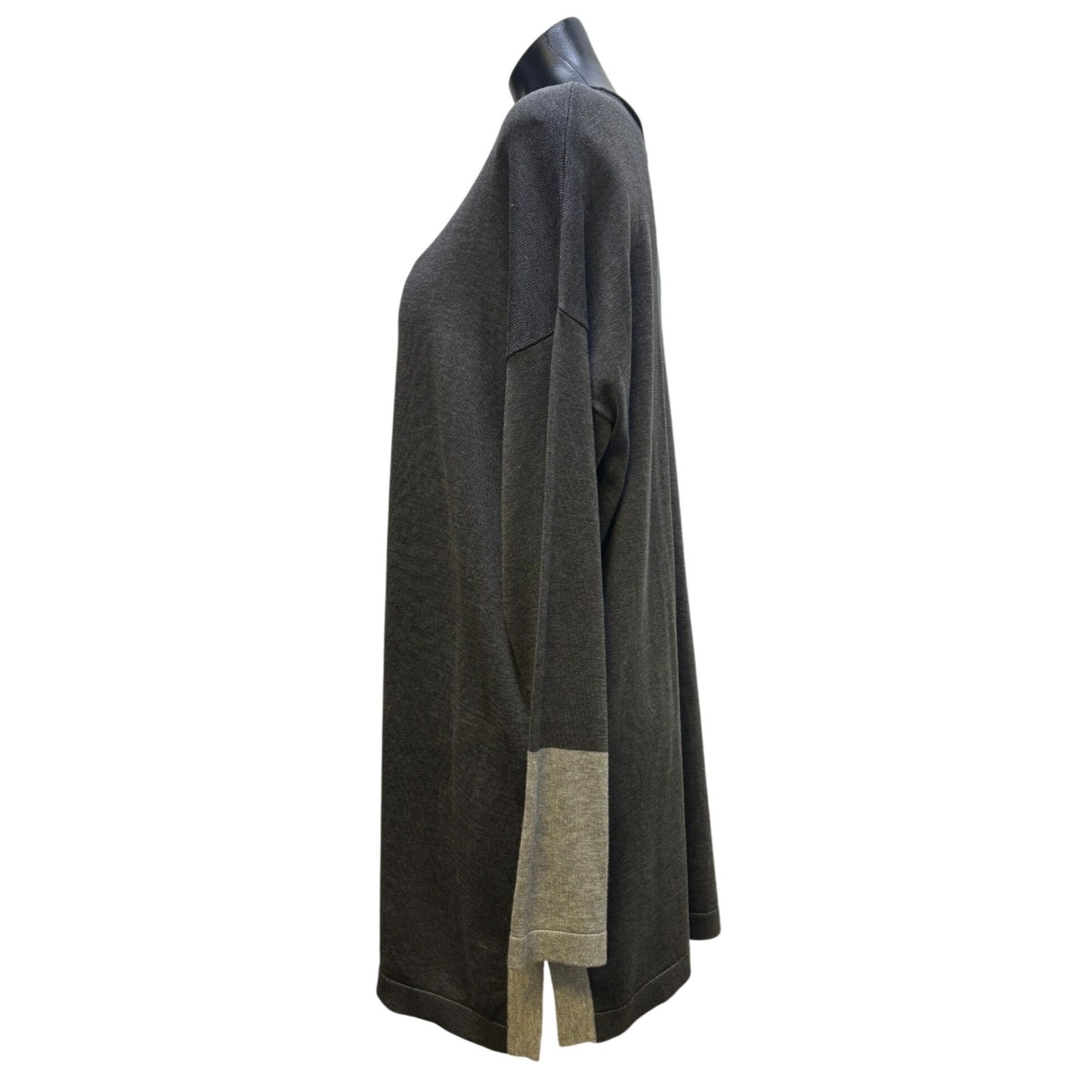 Eileen Fisher Bateau Neck Blouse Gray M
