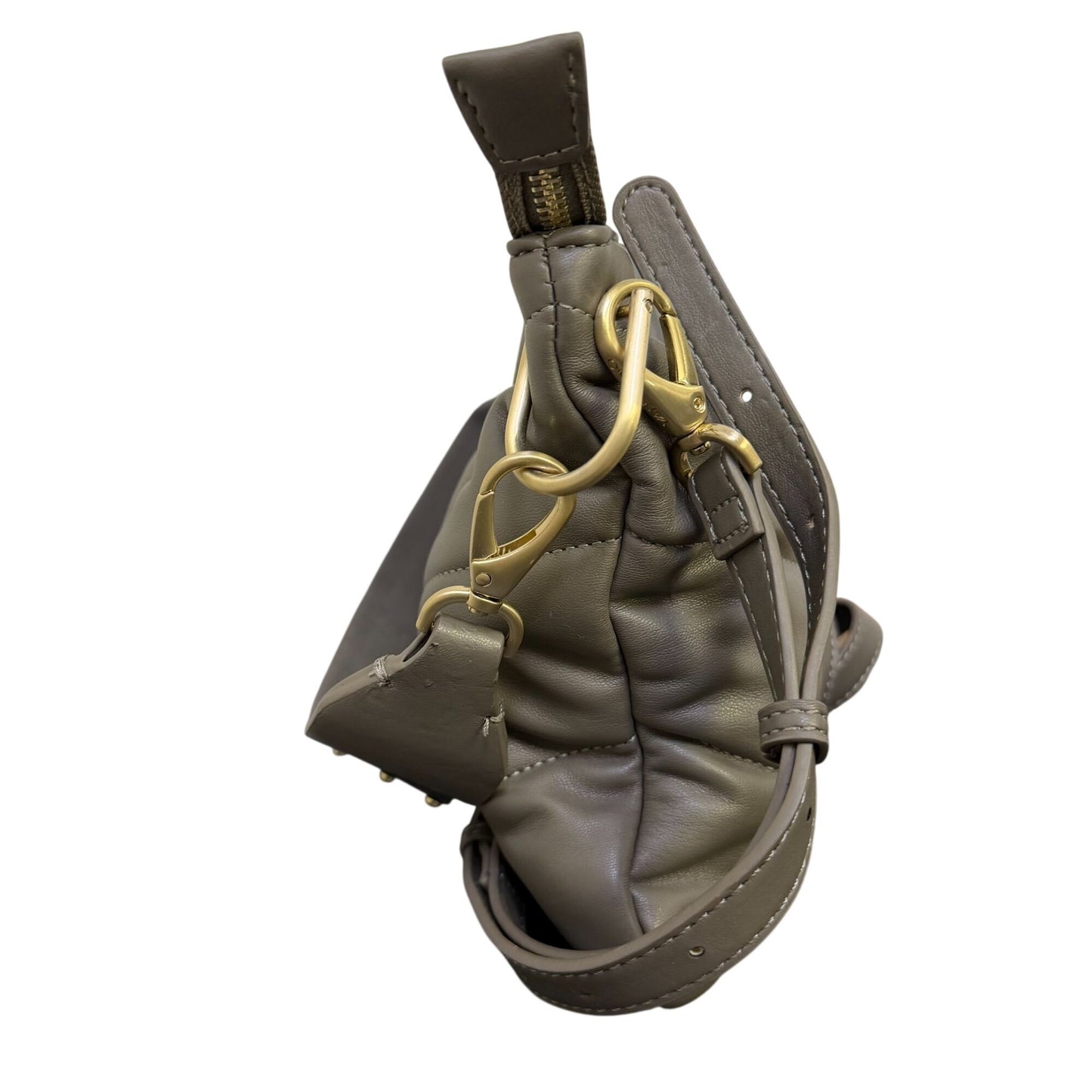 Valentino Vegan Leather Crossbody Bag In Grey With Gold Hardware