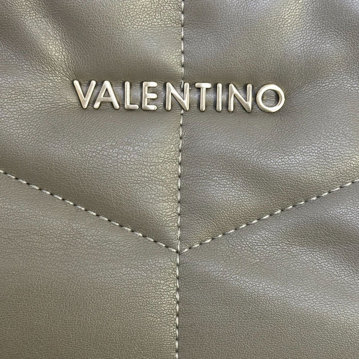 Valentino Vegan Leather Crossbody Bag In Grey With Gold Hardware