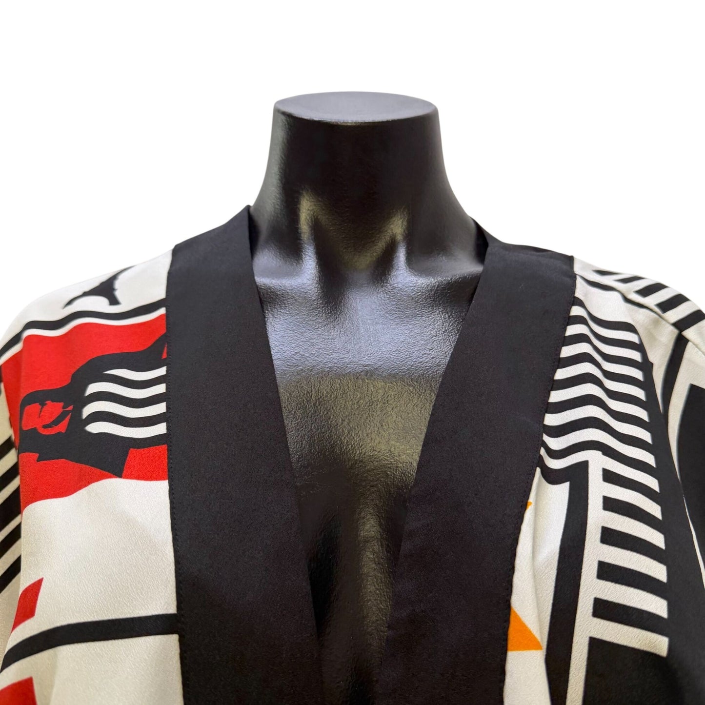 Karl Lagerfeld Paris Open Graphic Duster Jacket Black Multi M