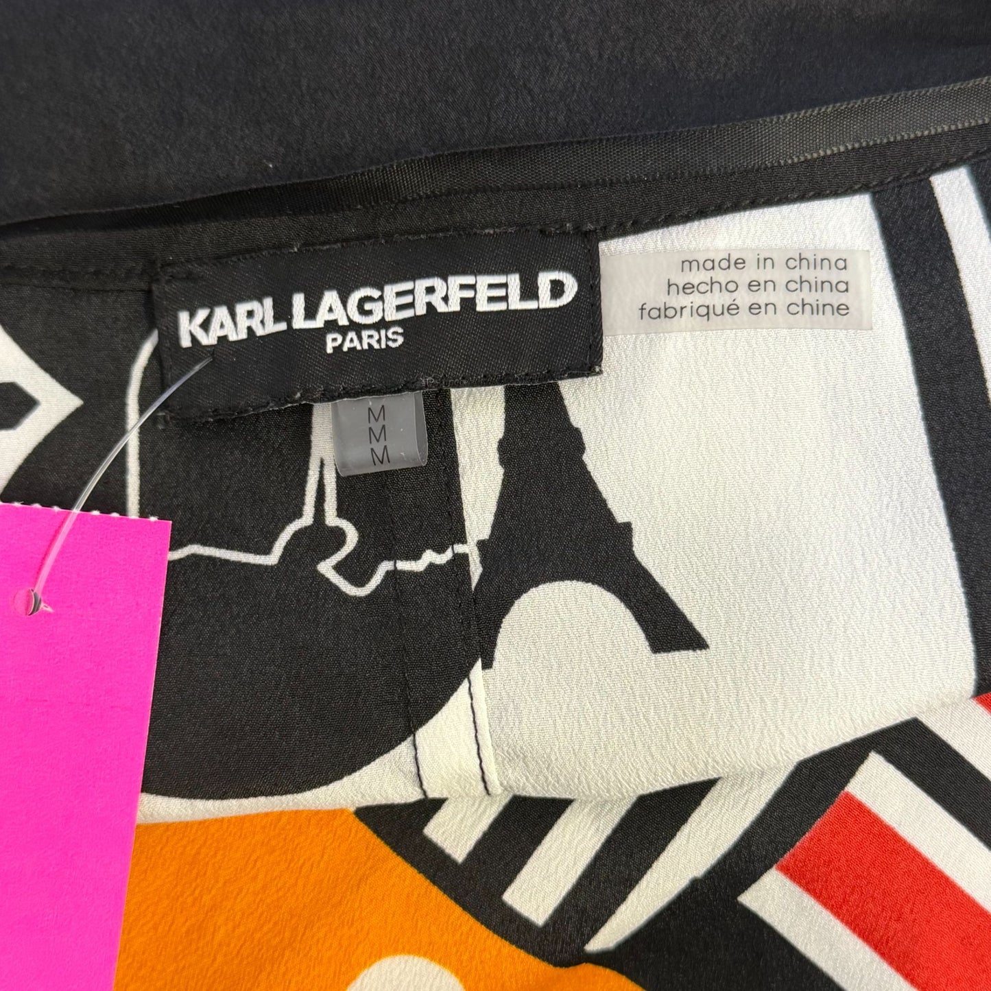 Karl Lagerfeld Paris Open Graphic Duster Jacket Black Multi M
