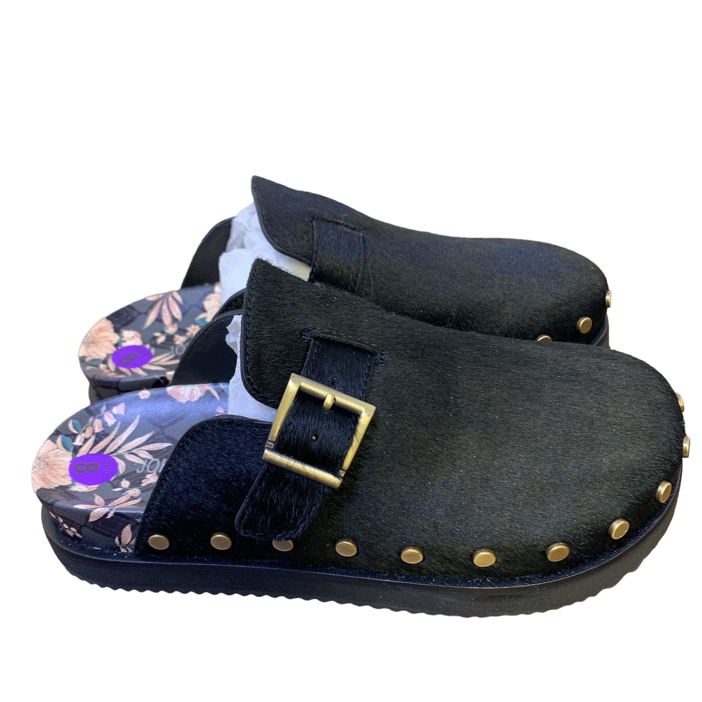 NEW Johnny Was Black Studded Mule Clogs Size 8