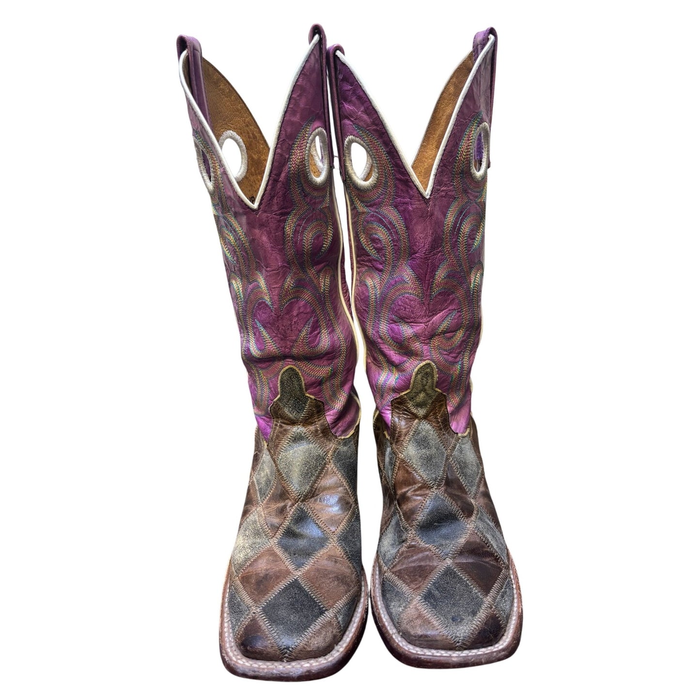 Horse Power Western Boots Brown & Purple Size 7.5 Leather