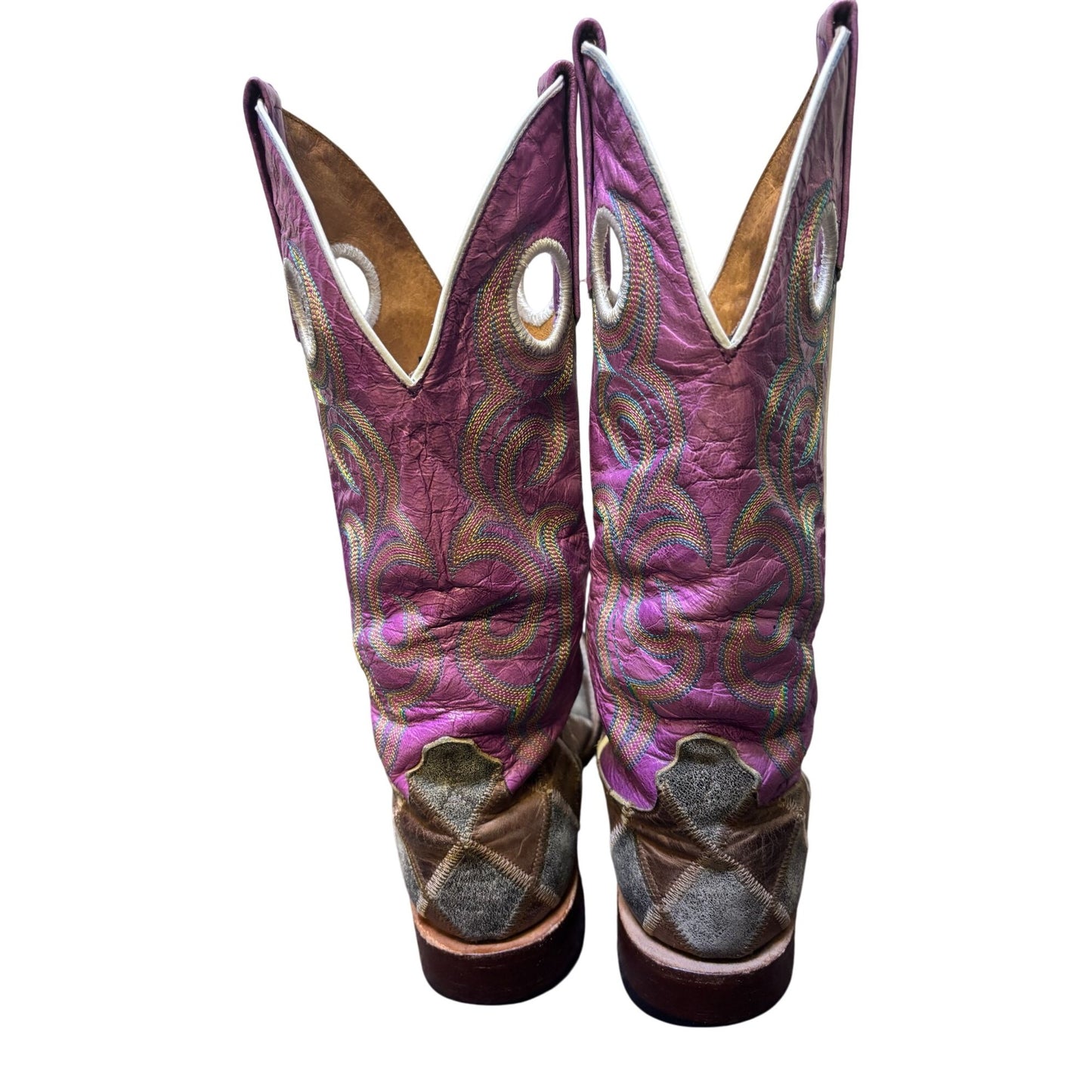 Horse Power Western Boots Brown & Purple Size 7.5 Leather