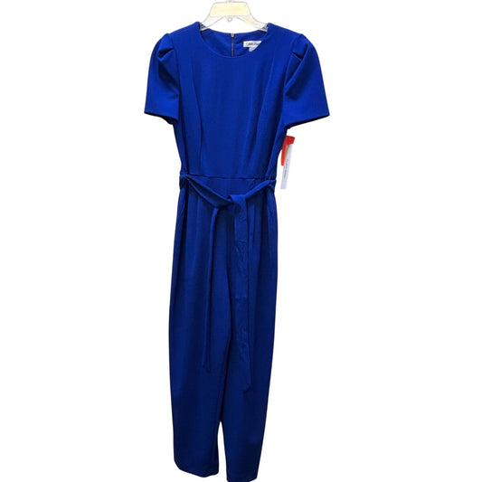Calvin Klein Blue Jumpsuit With Belt Short Sleeves  Back Zipper Closure 6