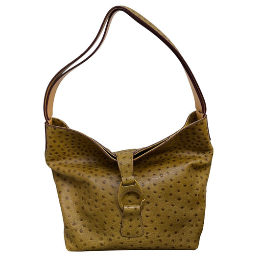 Dooney & Bourke Leather Hobo Shoulder Bag Khaki With Gold Hardware
