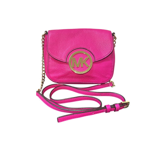 Michael Kors Hot Pink Leather Crossbody Fulton Bag