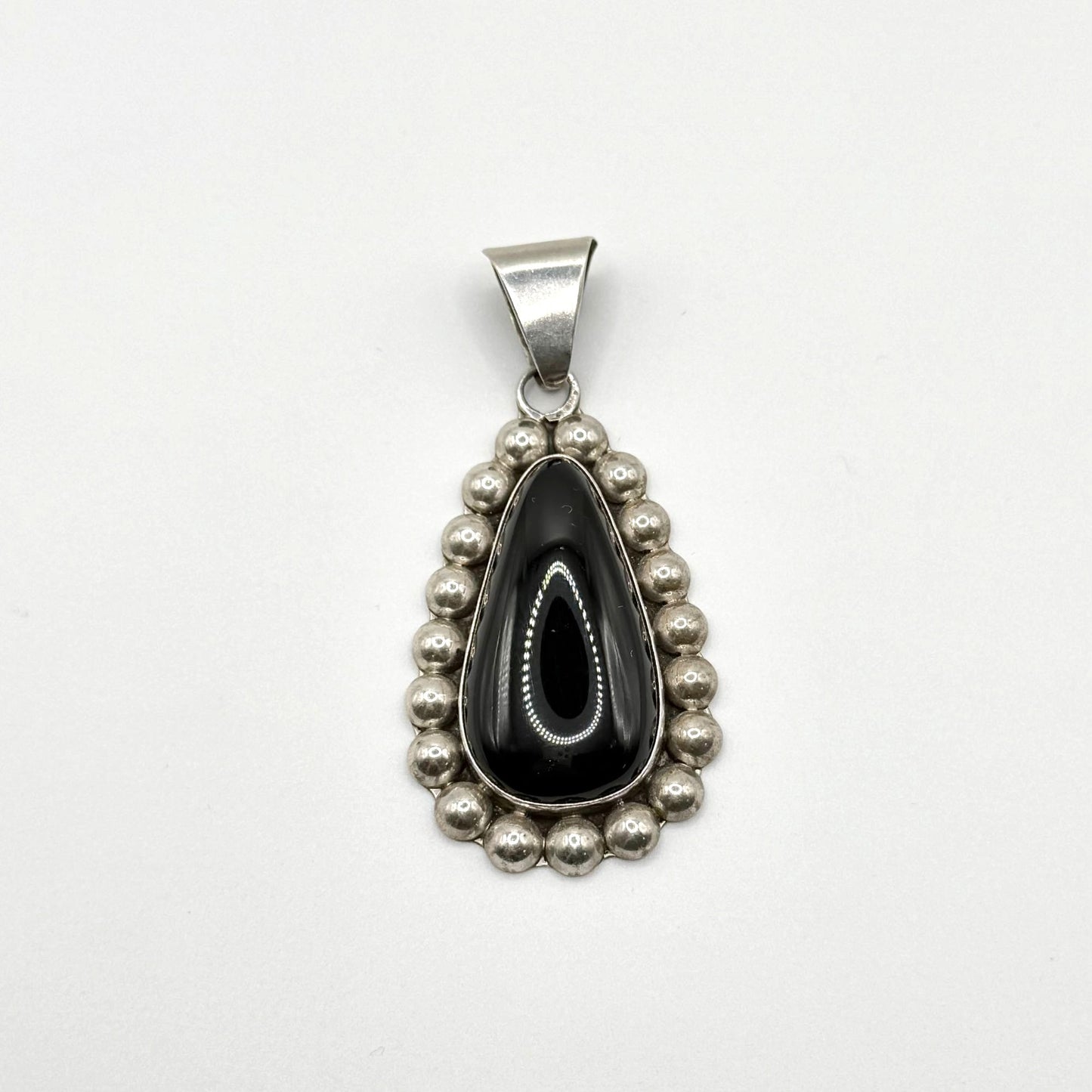 925 TJ-75 Vintage Mexico Sterling Silver Black Onyx Pendant
